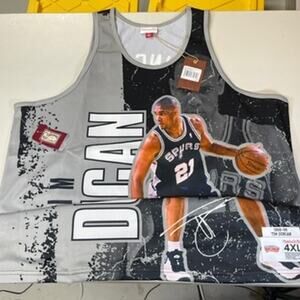 Tim Duncan San Antonio Spurs Mitchell & Ness Player Burst Mesh Tank